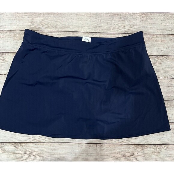 Lands End Deep Sea Built-in Brief SWIM SKIRT Navy Blue XL/18 - Picture 2 of 4